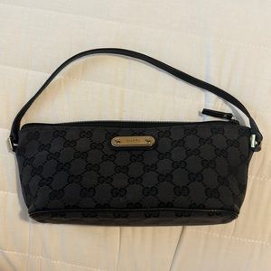 AUTHENTIC 2000s Gucci Canvas Baguette Bag - Near Perfect Cond. WITH Dustbag